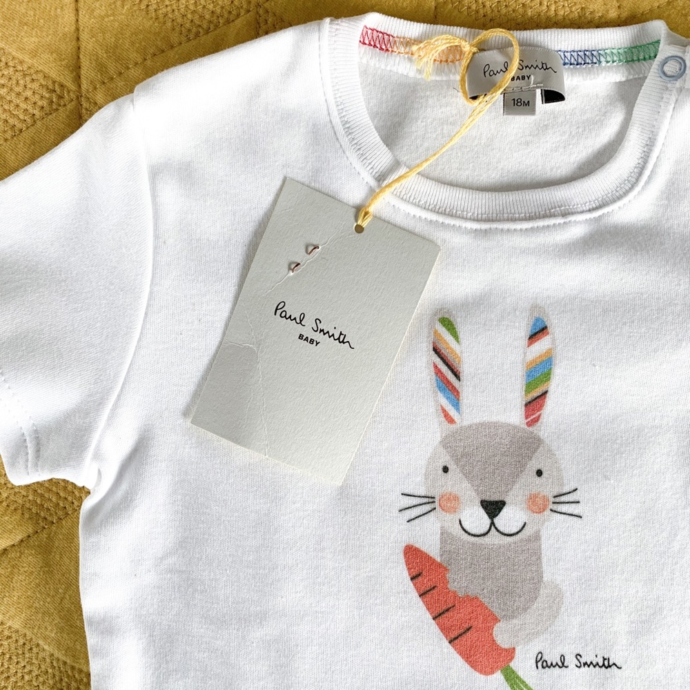 Paul Smith Baby 100% Cotton bunny t-shirt | 18m